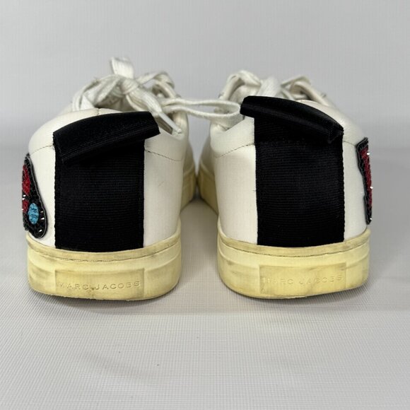 Marc Jacobs Women's Empire Love Embellished Leather Lace-Up Sneakers - Picture 6 of 14